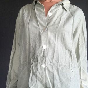 Vintage sage green silk chore coat